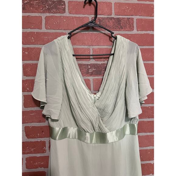 Ever Pretty Sage Green Chiffon Empire Waist Gown – Size 2XL (New with Tags) - Picture 5 of 7
